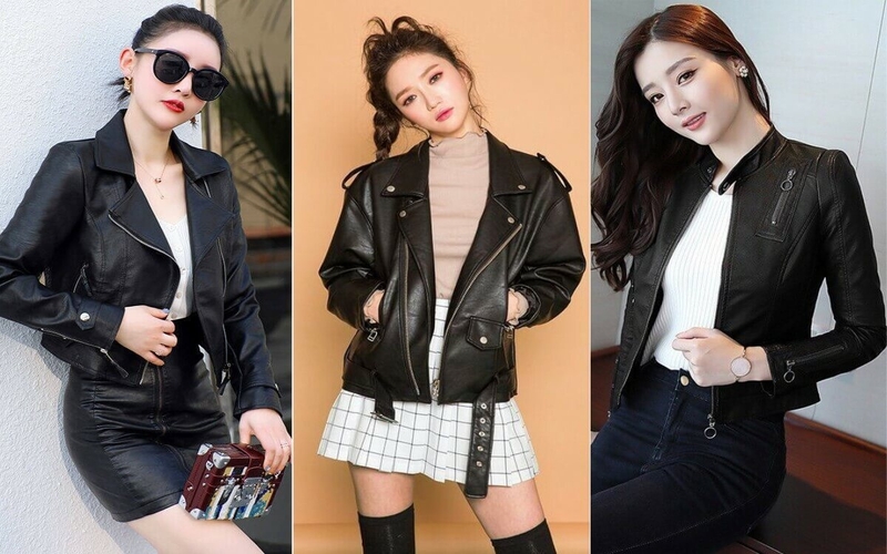 15+ Style Áo Sơ Mi Khoác Ngoài Nữ Sành Điệu, Hack Dáng 4 Phối áo khoác da nữ với quần jeans