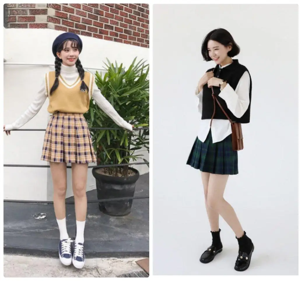 Phối áo gile với áo thun phong cách Preppy