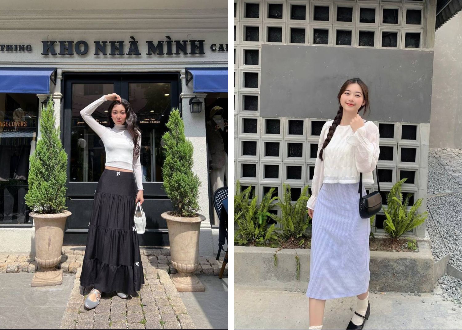 Chân váy jean dài đi giày gì