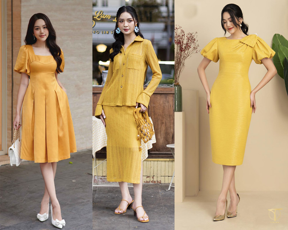 Màu Vàng Chanh Phối Với Màu Gì? 10+ Gợi Ý Phối Đồ Sành Điệu 7 Váy vàng chanh phối giày màu gì