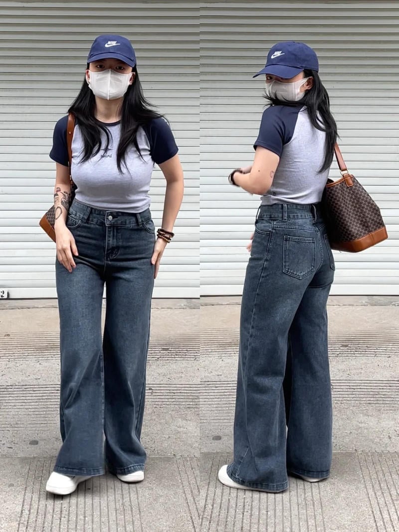 cách phối quần ống suông cho người lùn