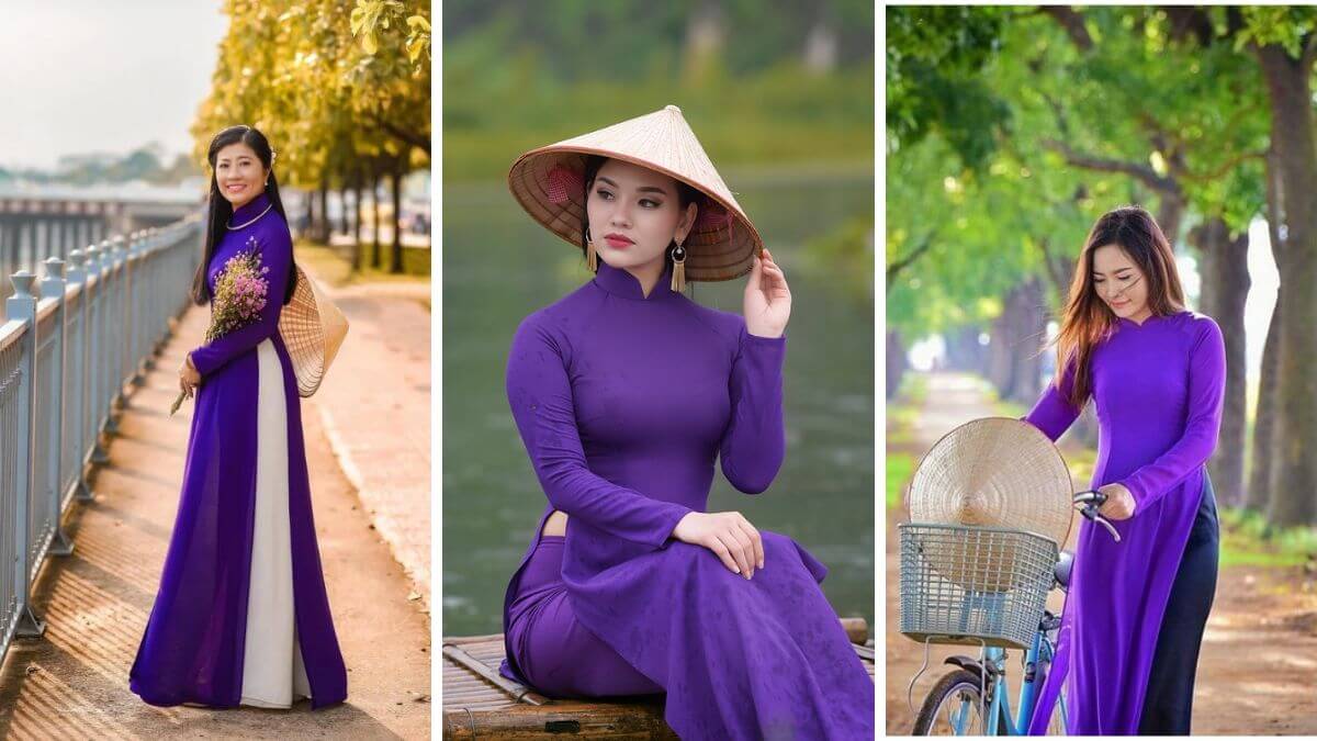 Áo Dài Tím Phối Quần Màu Gì? 7+ Gợi Ý Cực Thời Thượng 4 Áo dài tím phối quần màu gì