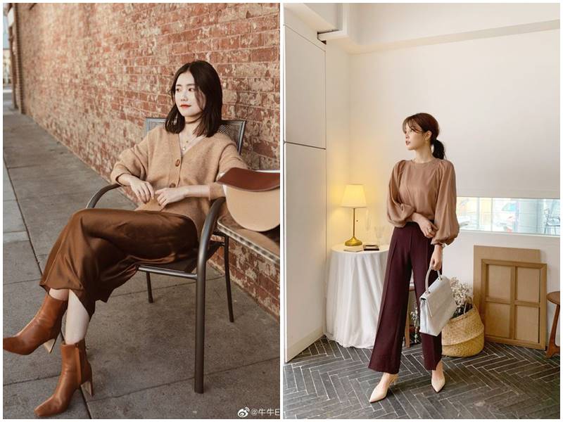 Quần màu nâu phối áo màu gì