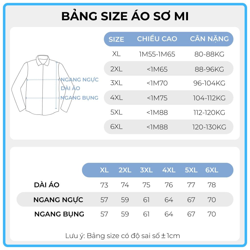Bảng Size Áo Sơ Mi Nữ Và Cách Chọn Size Chuẩn Nhất 6 Tham khảo bảng size áo sơ mi