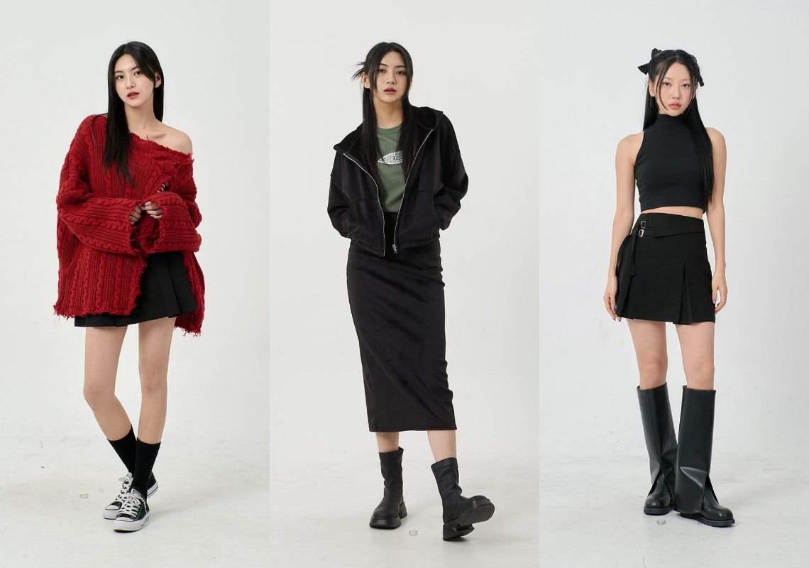 15+ Cách Phối Đồ Với Chân Váy Suông Dài Sành Điệu 5 Phối đồ với chân váy suông dài màu đen