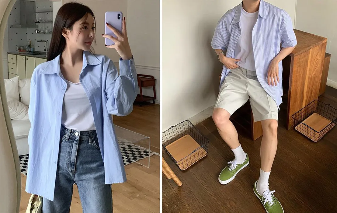 Áo Sơ Mi Xanh Dương Mặc Với Quần Màu Gì Để Luôn Sành Điệu 2 sơ mi xanh quần tây đen