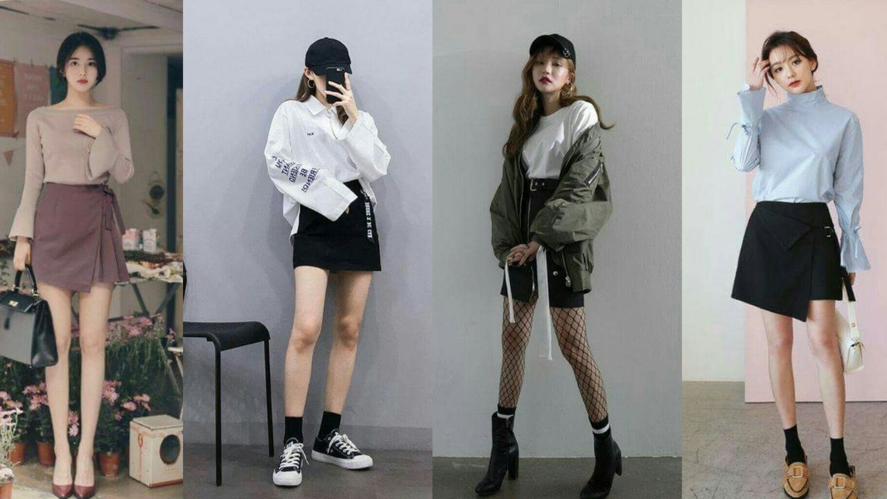 phối đồ với chân váy chữ a ngắn