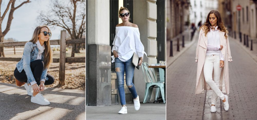 15+ Cách Phối Đồ Với Giày Thể Thao Trắng Nữ Sành Điệu 6 Mặc váy đi giày thể thao trắng