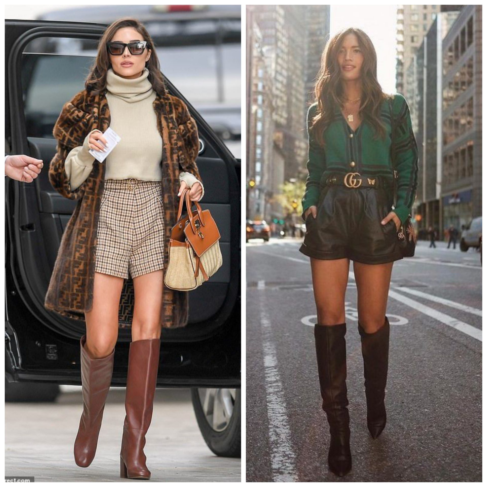 Mix boot cổ cao với quần short