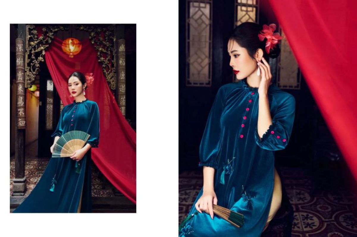 Da ngăm mặc áo dài màu gì? 10+ màu tôn da, sang trọng 3 Da ngăm mặc áo dài màu gì