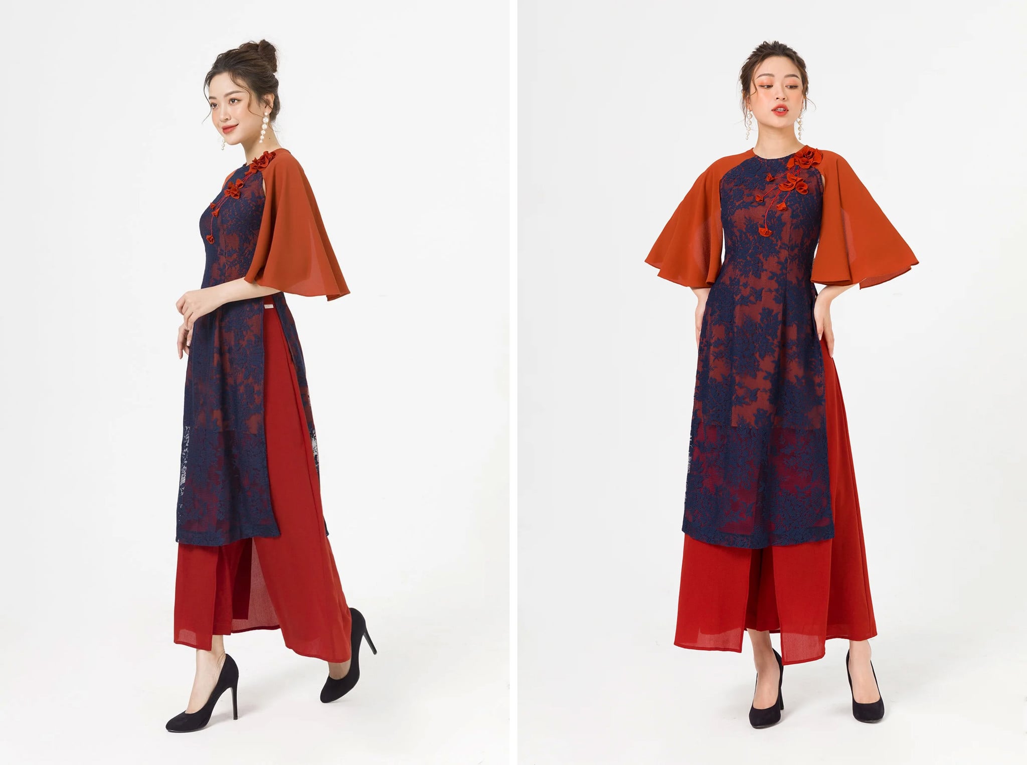 Da ngăm mặc áo dài màu gì? 10+ màu tôn da, sang trọng 2 Áo dài cách tân cho người da ngăm