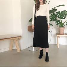 15+ Cách Phối Đồ Với Chân Váy Suông Dài Sành Điệu 4 Phối đồ với chân váy suông dài công sở