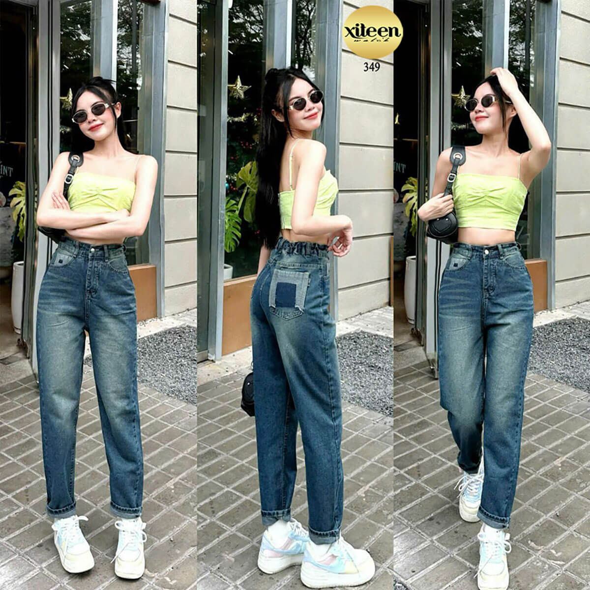 Phối Đồ Với Quần Baggy Jeans Nữ Hack Dáng Đỉnh Cao 2 Mẫu quần baggy jeans nữ cạp cao