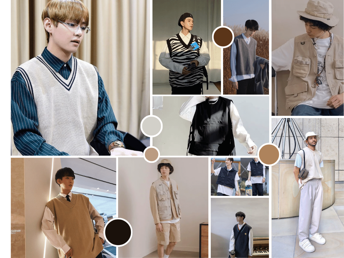 Phối áo gile với áo thun nam