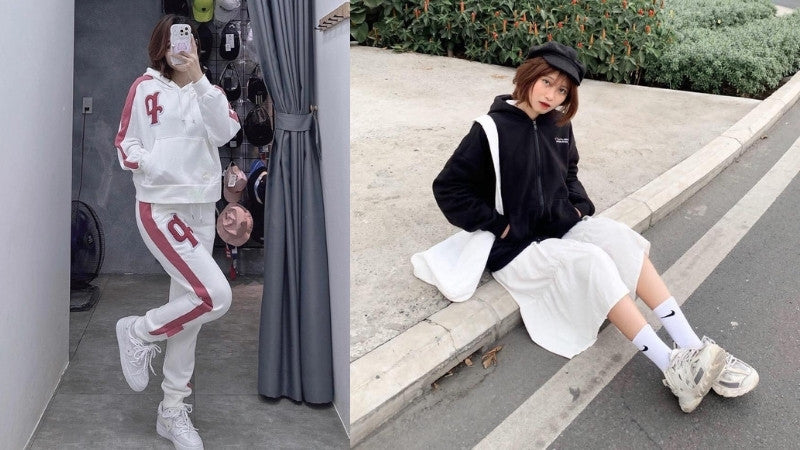 15+ Cách Phối Đồ Với Giày Thể Thao Trắng Nữ Sành Điệu 1 Outfit giày trắng nữ cá tính