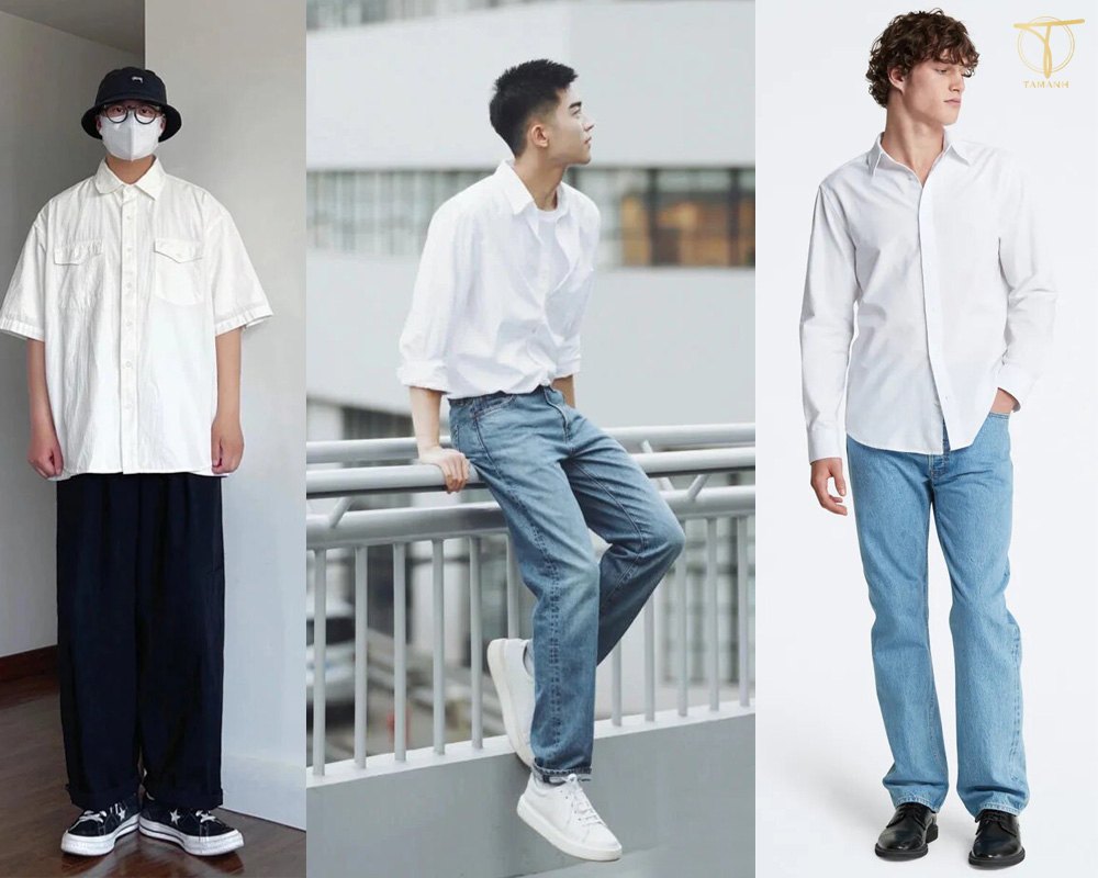 25+ Cách Phối Đồ Với Quần Jean Ống Rộng Hack Dáng Sành Điệu 6 Phối đồ với quần jean ống rộng cho nam