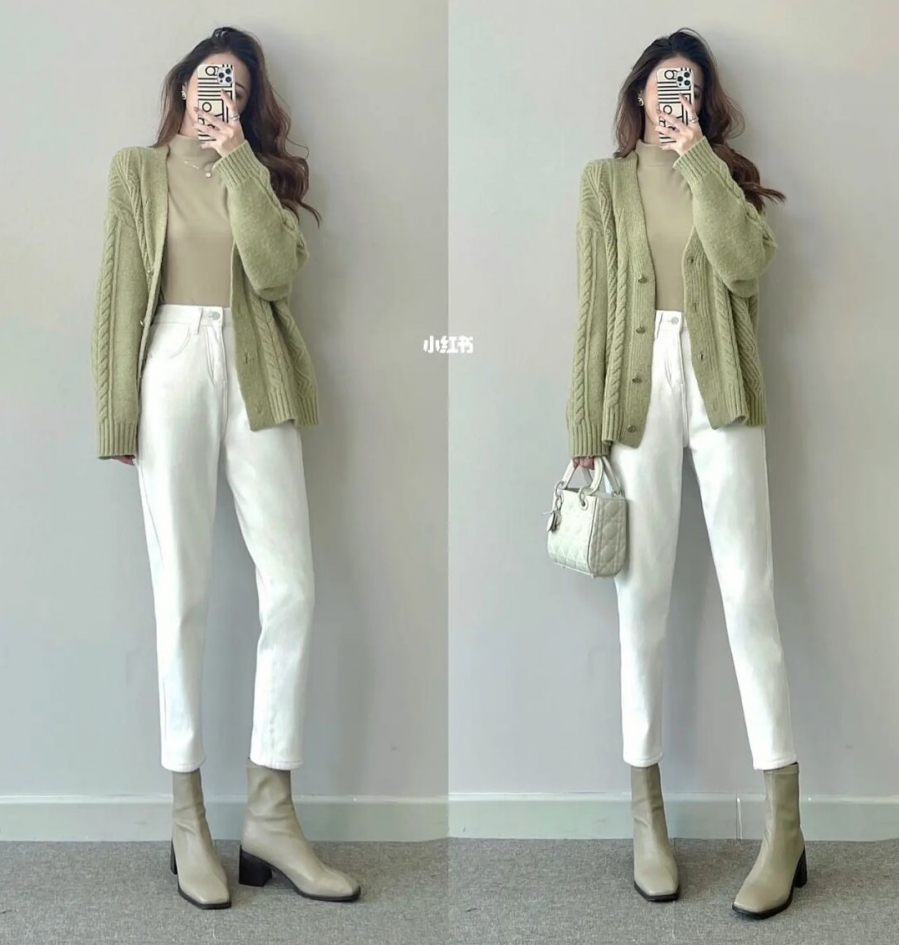 Cách phối quần jean trắng nữ tính