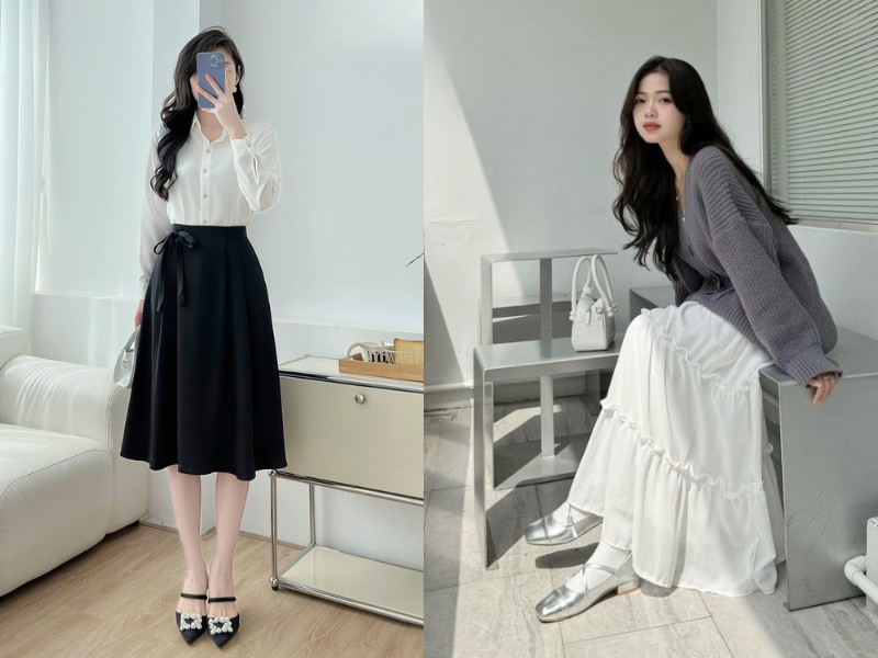 Chân Váy Tầng Dài Phối Áo Gì? 10+ Gợi Ý Hack Dáng 4 Chân váy tầng dài đi giày gì