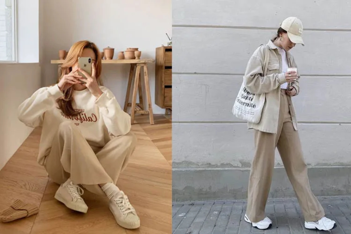 quần màu kem phối với áo màu gì nữ