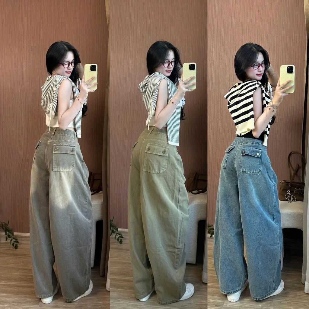 quần jeans nữ ống suông hack dáng