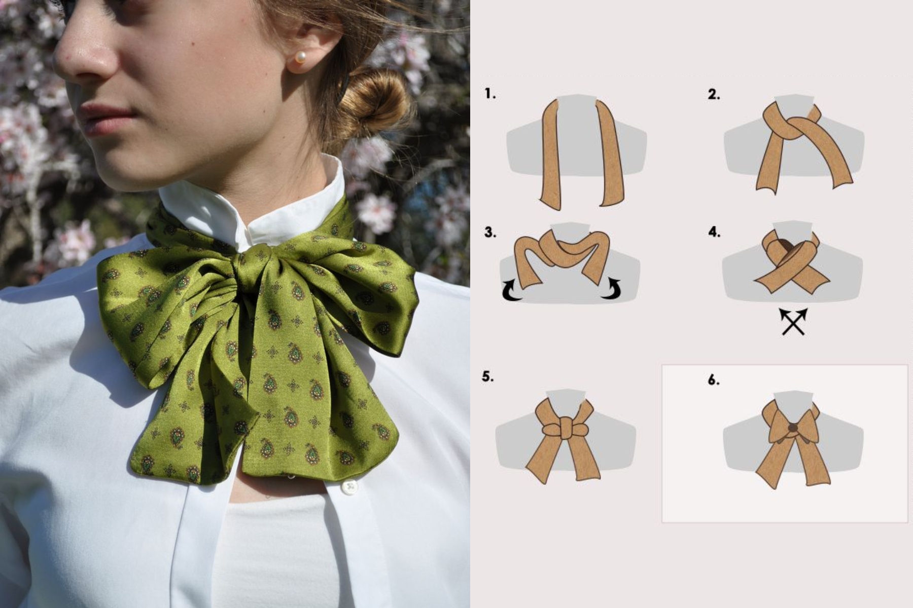 cách thắt nơ áo sơ mi nữ