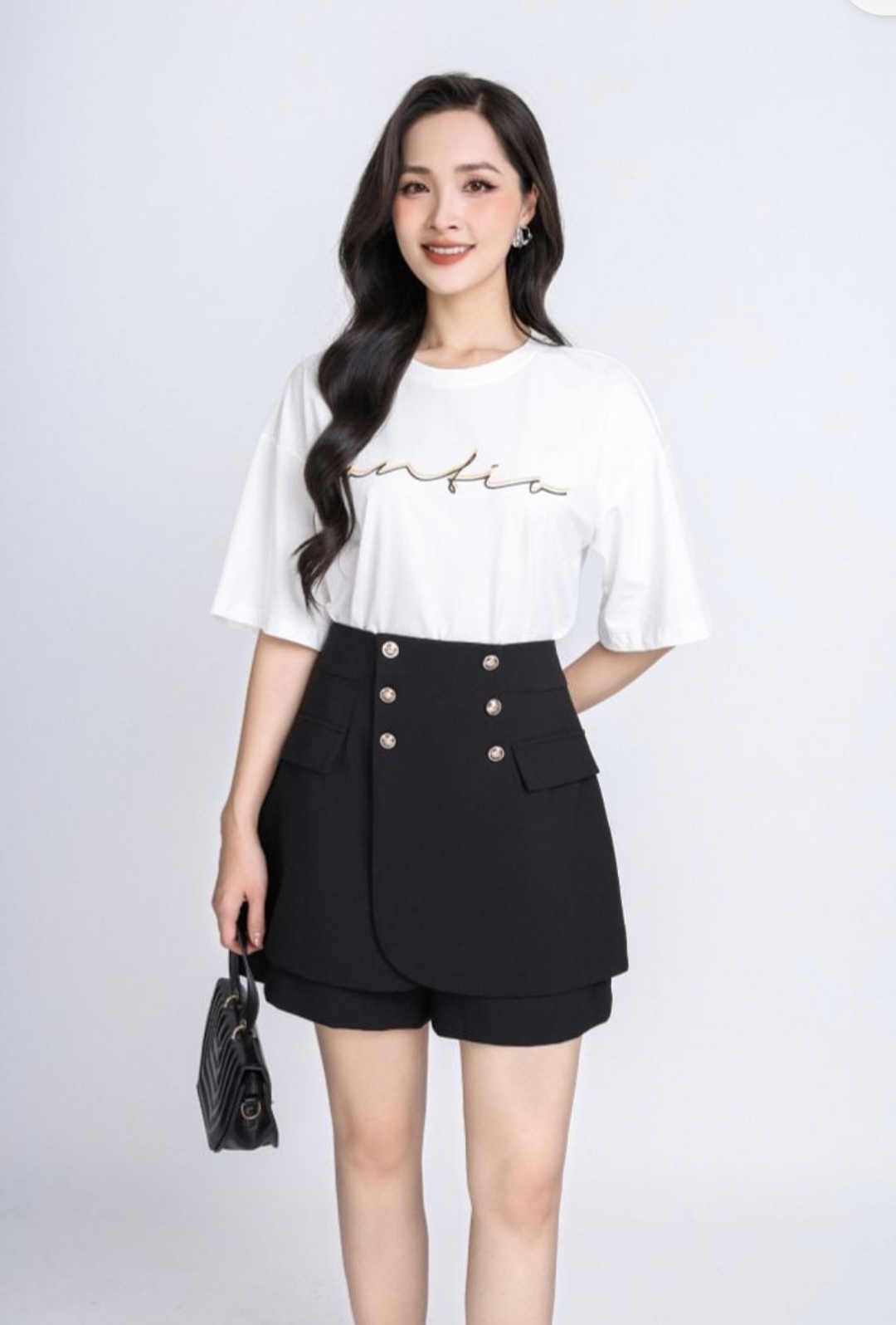 Quần giả váy áo croptop
