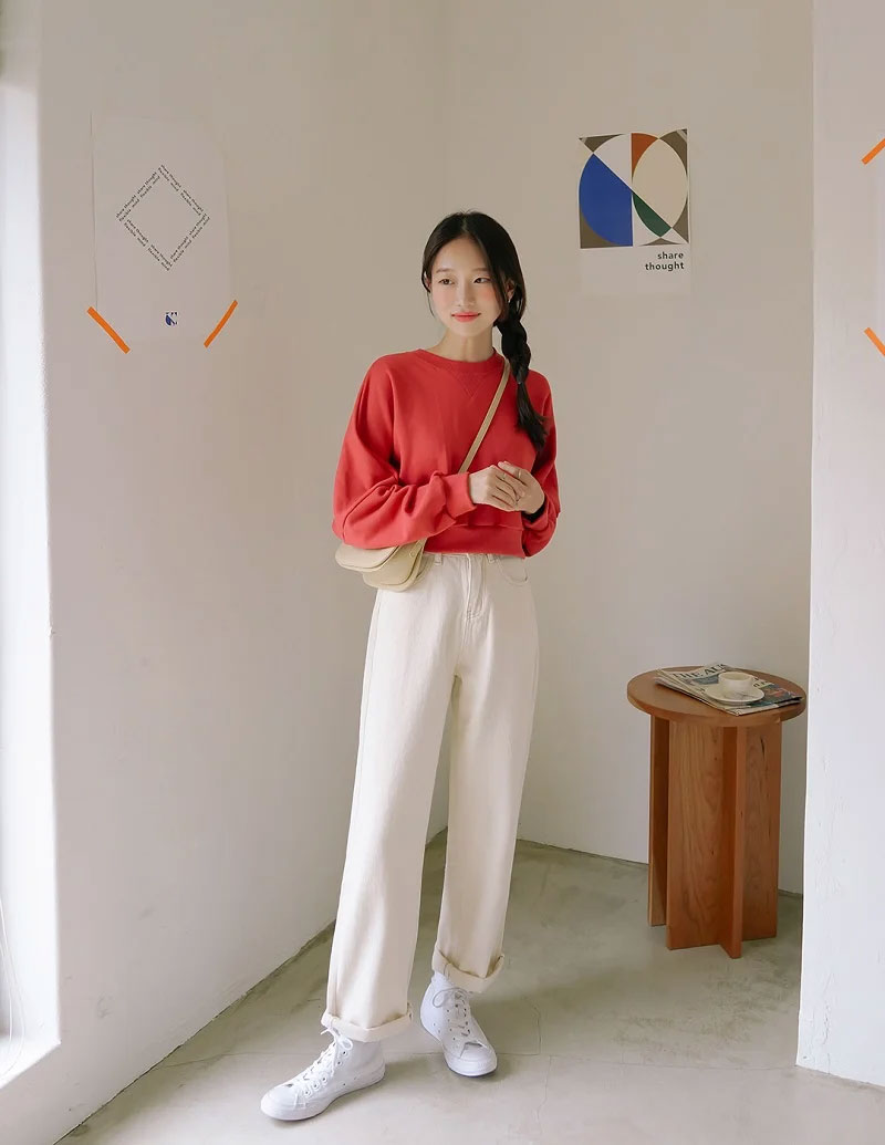 cách phối áo sweater với quần baggy