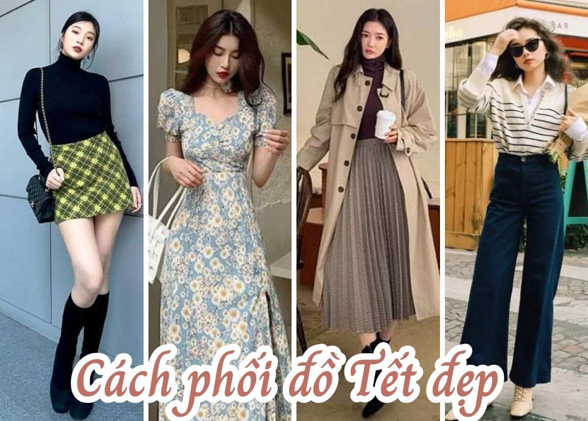 Phối đồ tết nữ với màu đỏ may mắn