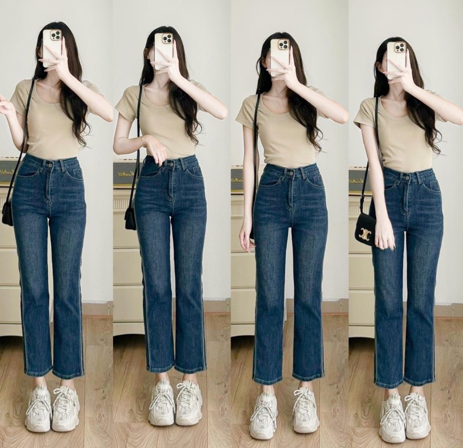 Outfit đi chơi với quần jean nữ