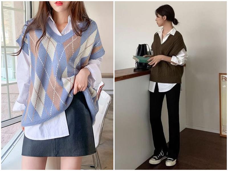 Các mẫu áo gile len nữ đẹp