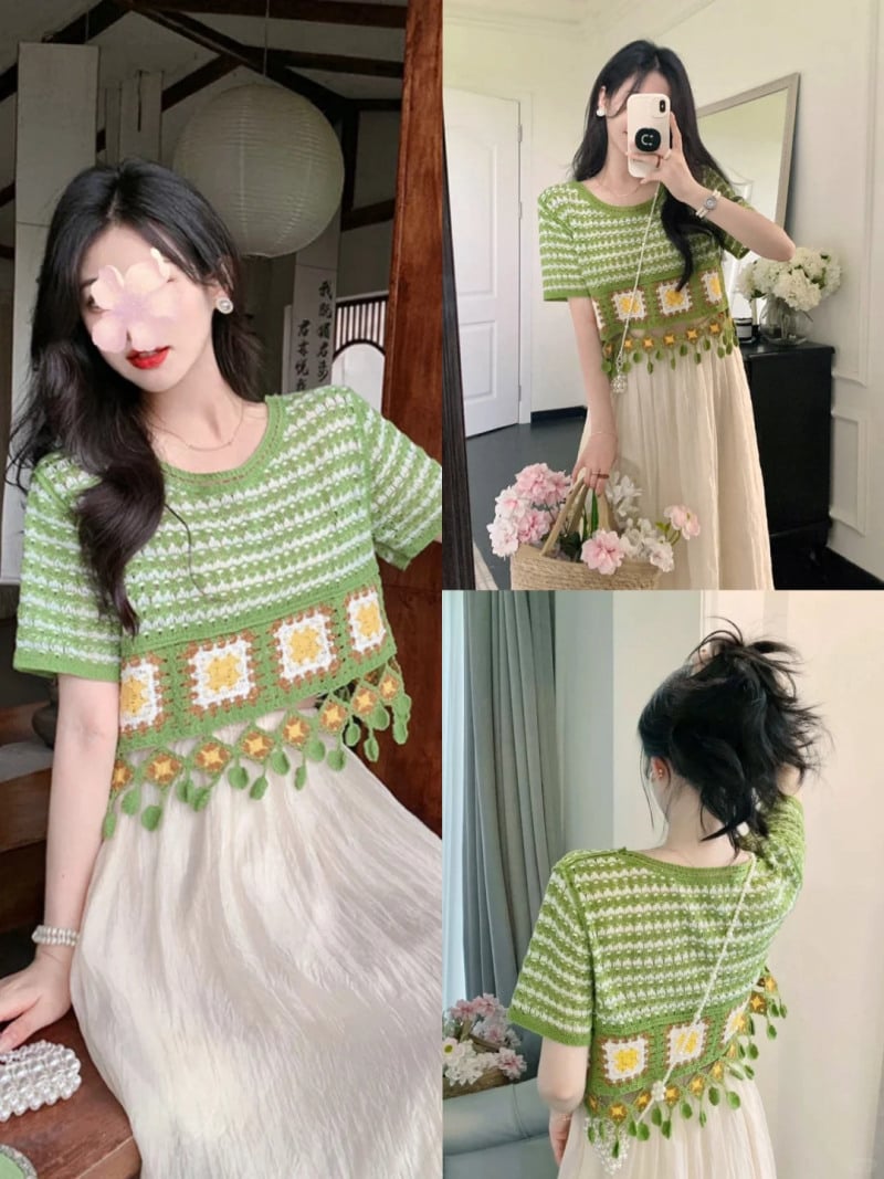 Outfit với áo lưới đi dạo phố