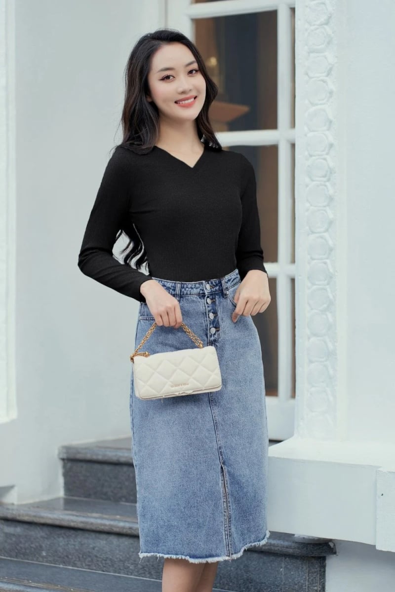 Cách phối layer với áo thun tay dài và sơ mi
