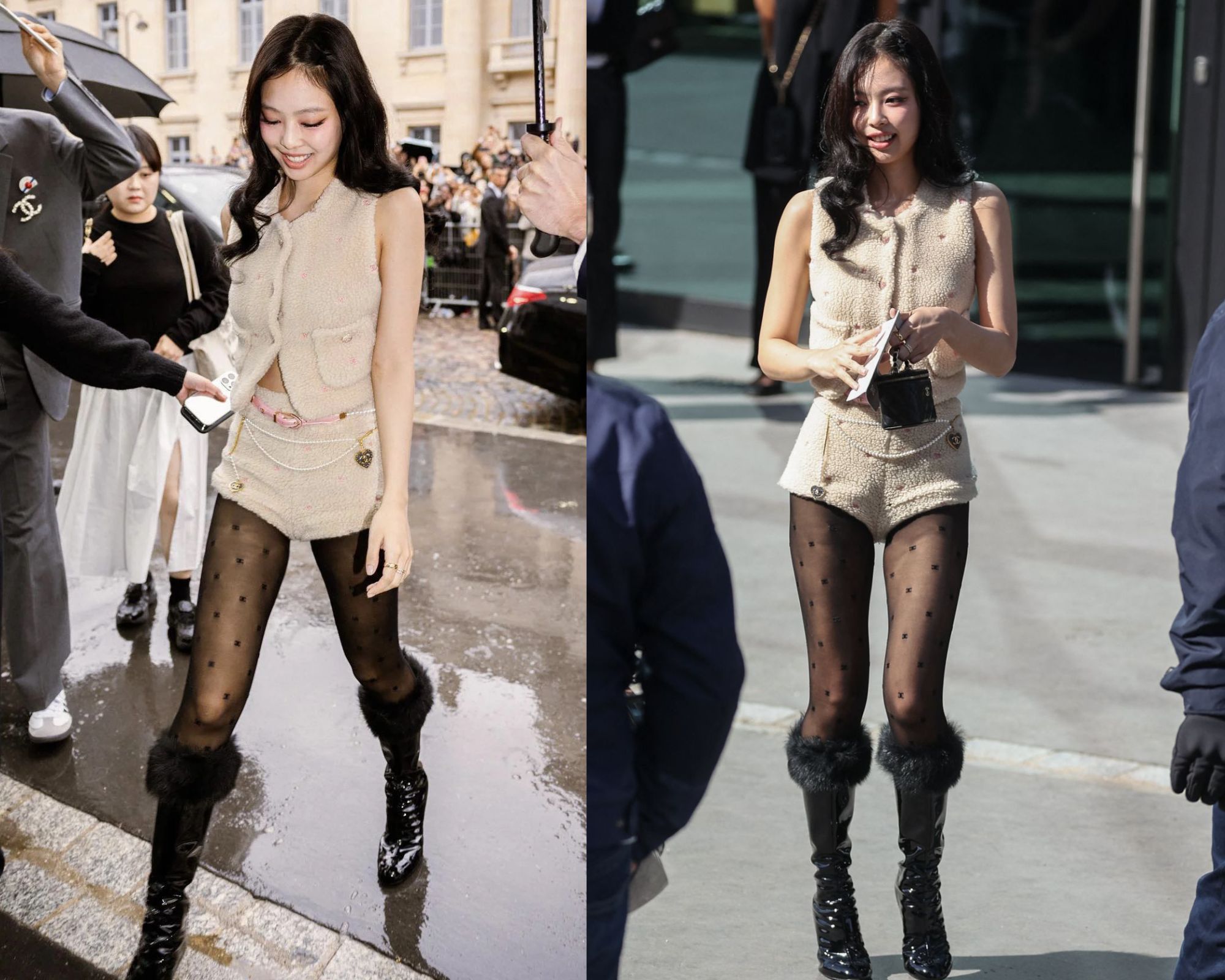 Quần đũi trắng mặc với áo blazer sang trọng