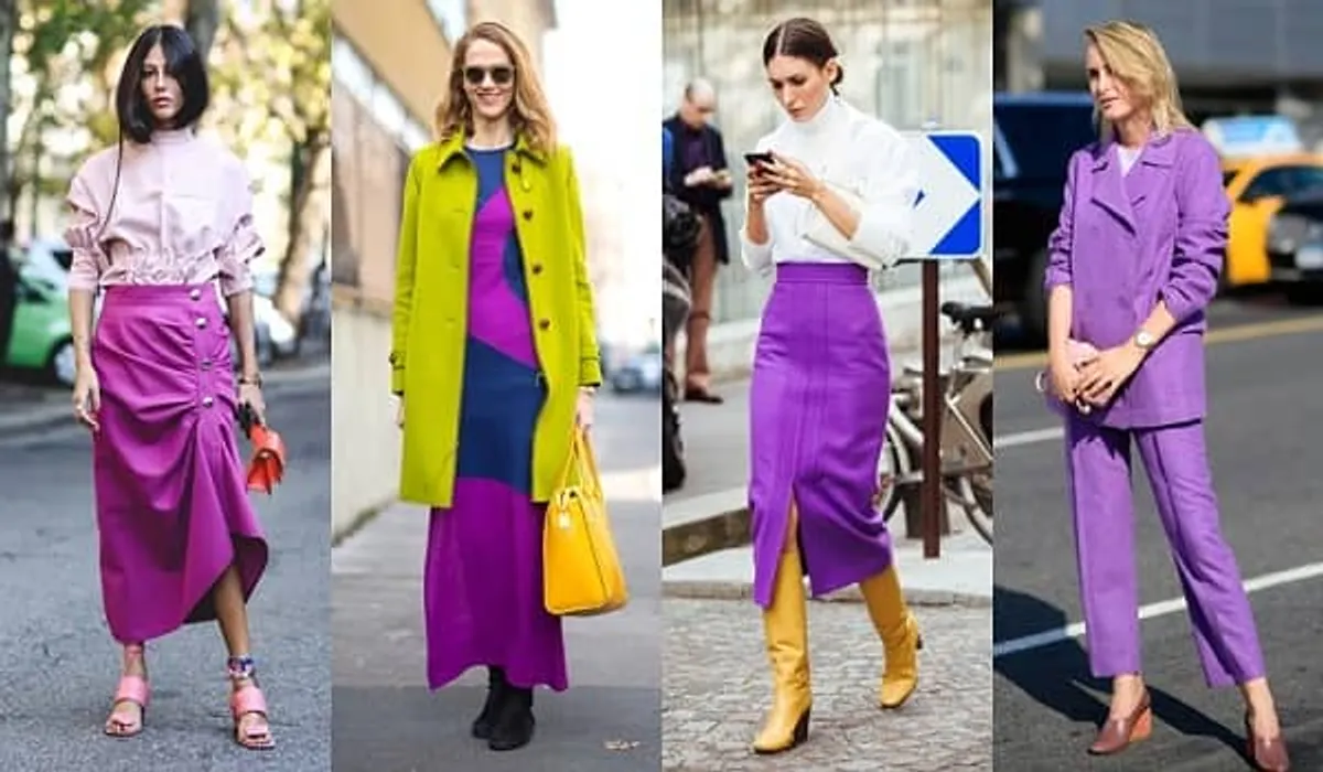 Màu tím mặc với đồ đen