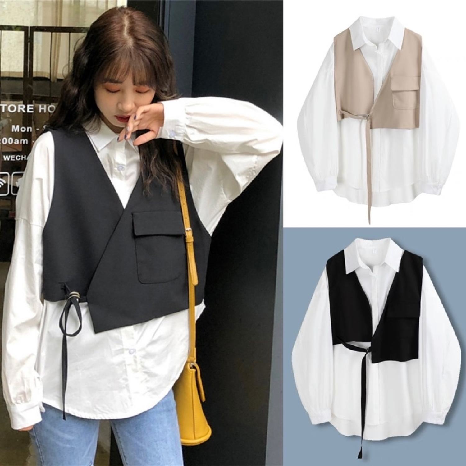 10 Cách Phối Áo Sơ Mi Gile Nữ Thanh Lịch & Sành Điệu 6 Set áo sơ mi gile nữ đẹp