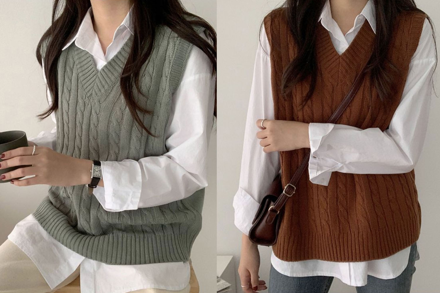 Công thức phối áo gile với quần ống rộng