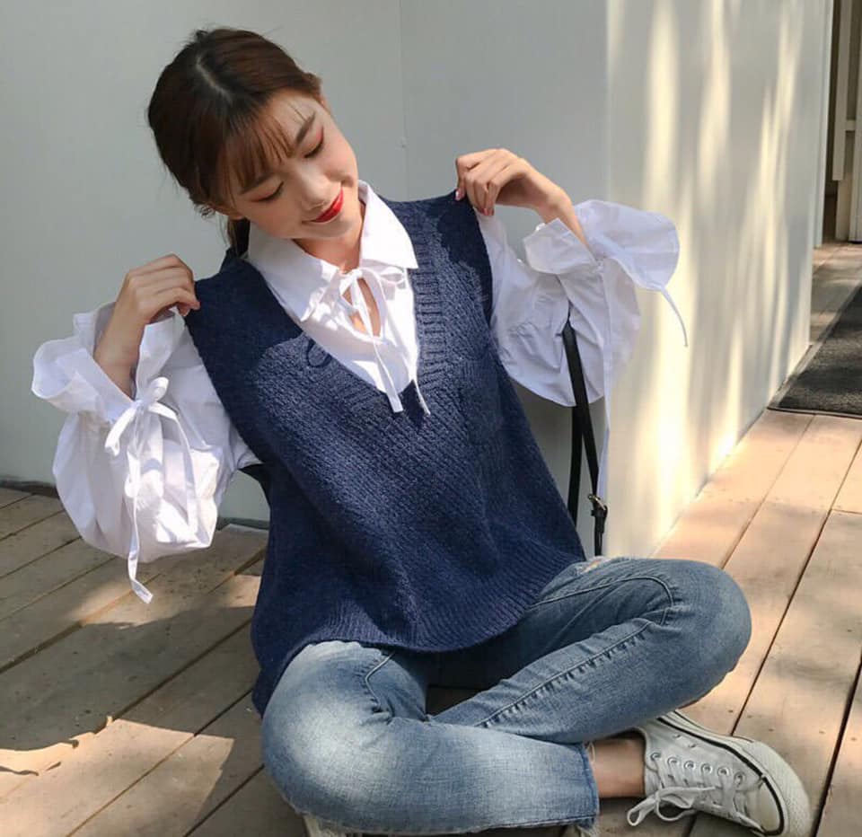 10 Cách Phối Áo Sơ Mi Gile Nữ Thanh Lịch & Sành Điệu 4 Áo gile vest nữ công sở