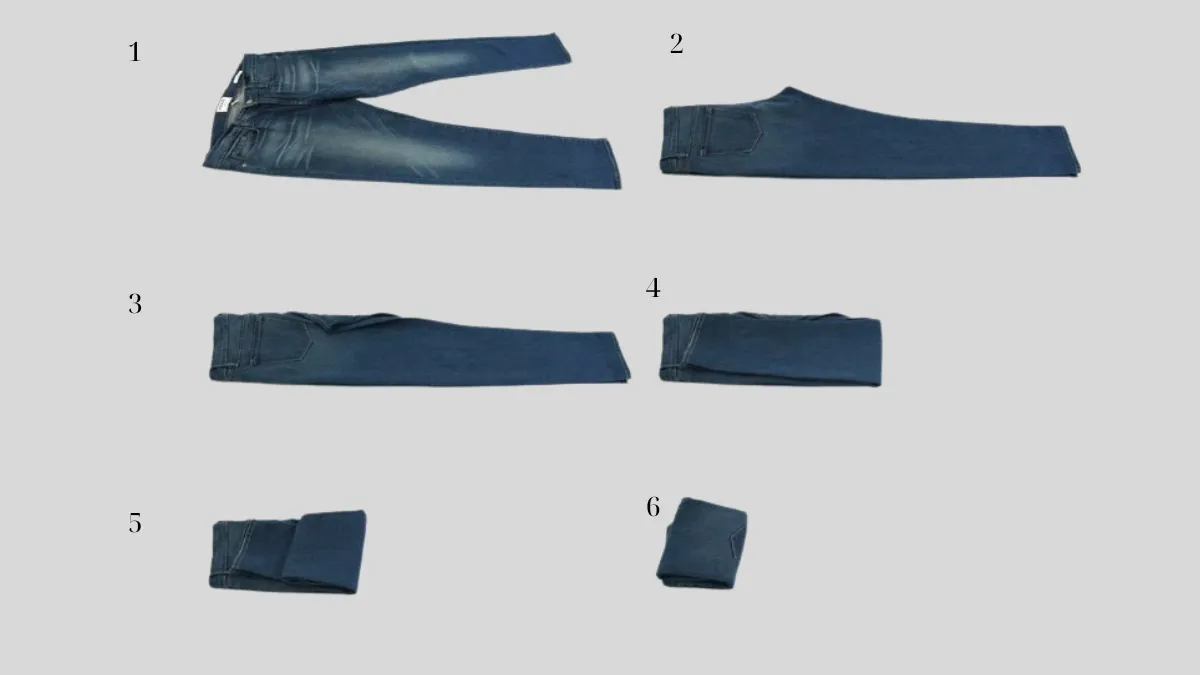 5 Cách Gấp Quần Jean Gọn Gàng Giúp Tủ Đồ Ngăn Nắp 2 Các bước gấp quần jean đơn giản