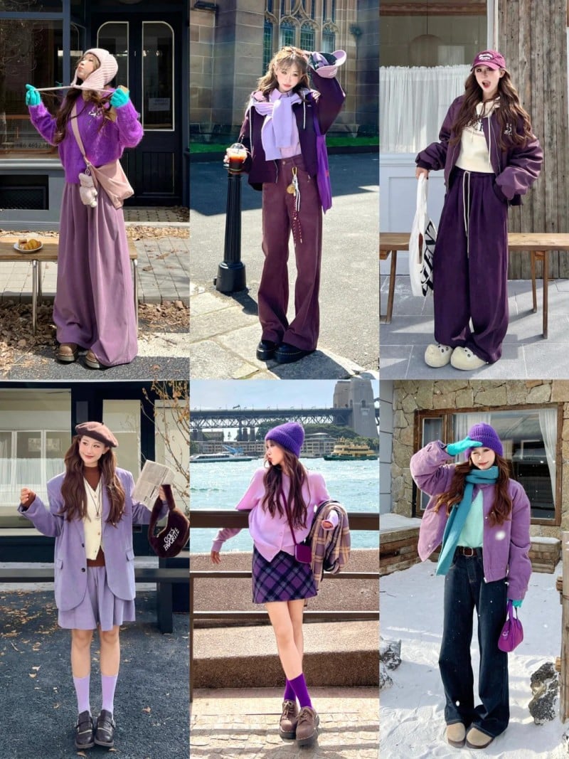 Màu tím phối với màu gì