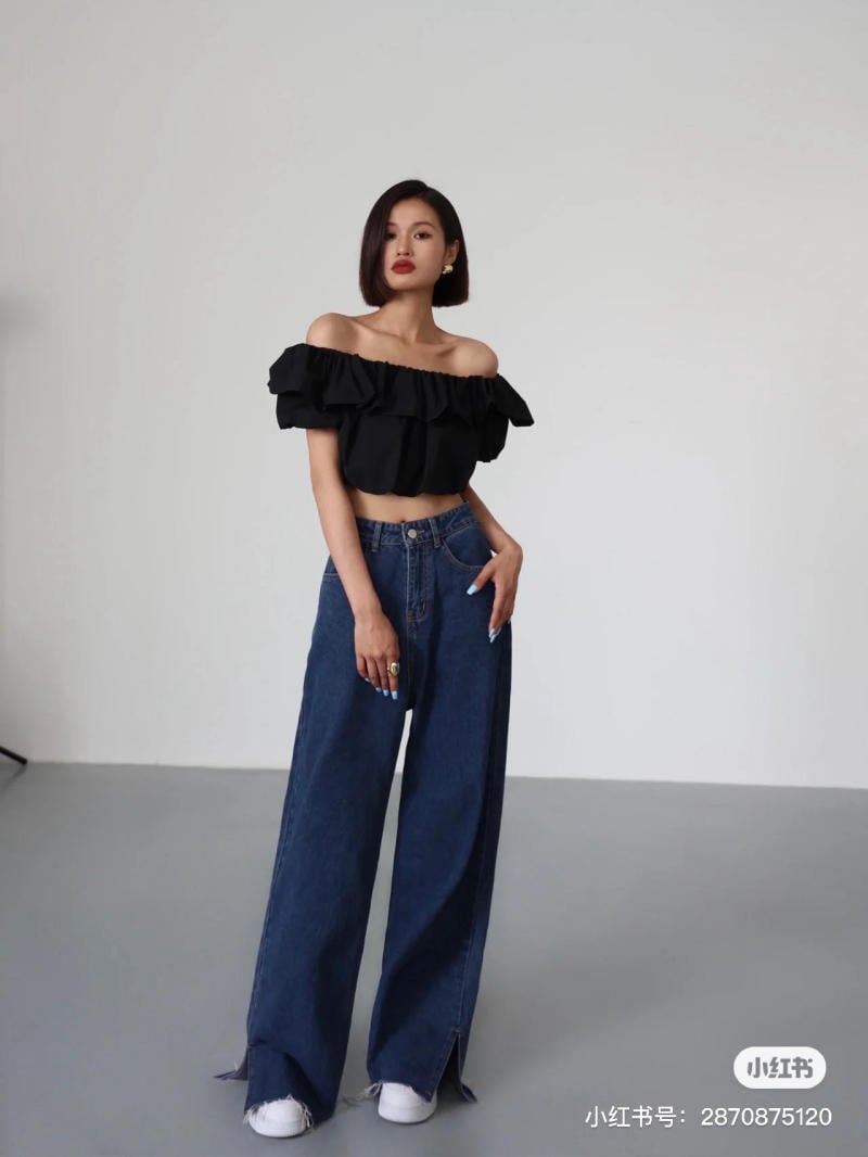 Quần Jean Xanh Đậm Phối Với Áo Màu Gì Nữ? 15+ Gợi Ý 3 quần jean xanh đậm áo màu be