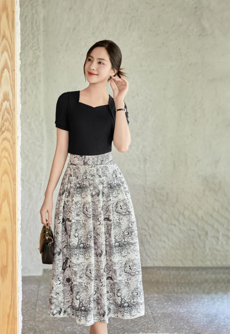 20+ Cách Phối Đồ Với Chân Váy Dài Đi Tiệc Sang Chảnh 1 Cách phối đồ với chân váy dài đi tiệc sang trọng.