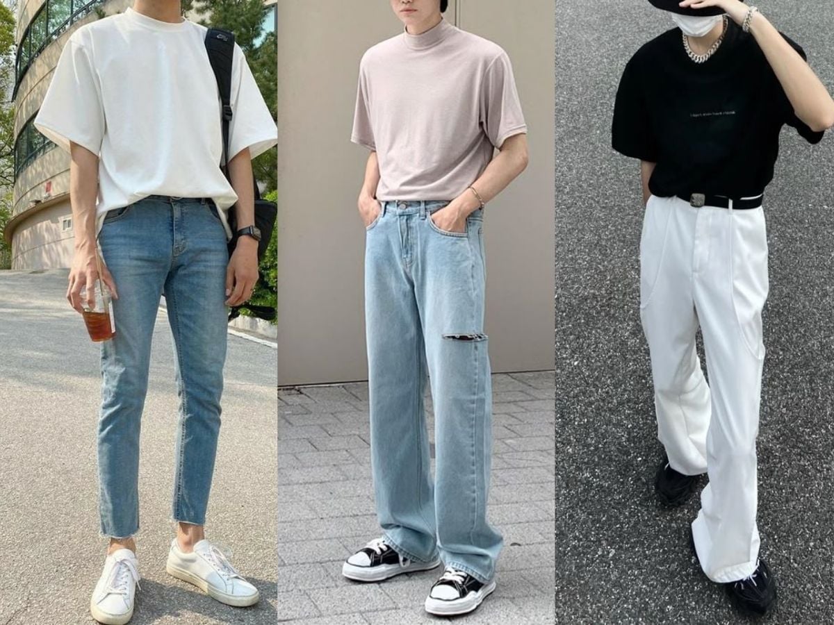 phối đồ với áo thun rộng giấu quần