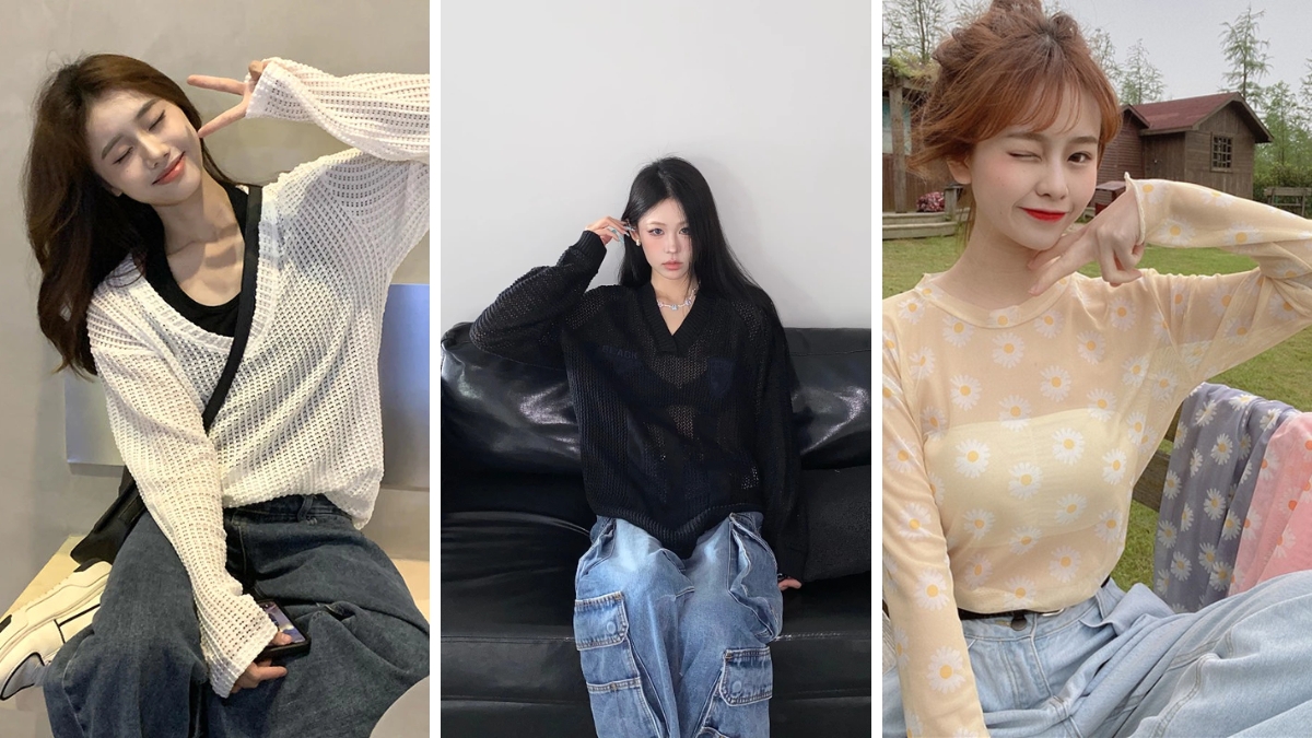 Cách phối đồ với áo lưới và quần jean