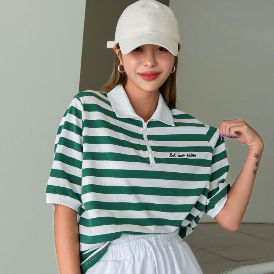 15+ Cách Phối Áo Polo Nữ Sành Điệu Hack Dáng Cực Đỉnh 1 Phối áo polo nữ với quần jean ống rộng