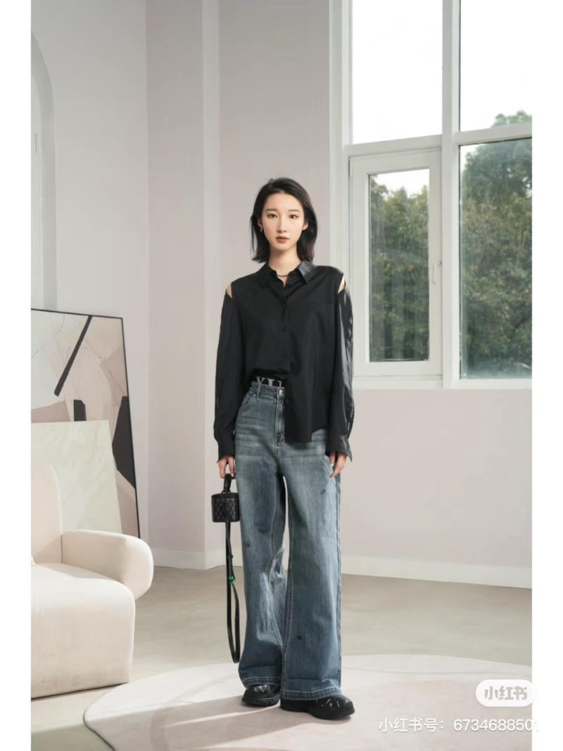 15+ Cách Phối Áo Sơ Mi Với Quần Jean Nữ Hack Dáng Sành Điệu 7 Mix áo sơ mi đen với quần jean nữ