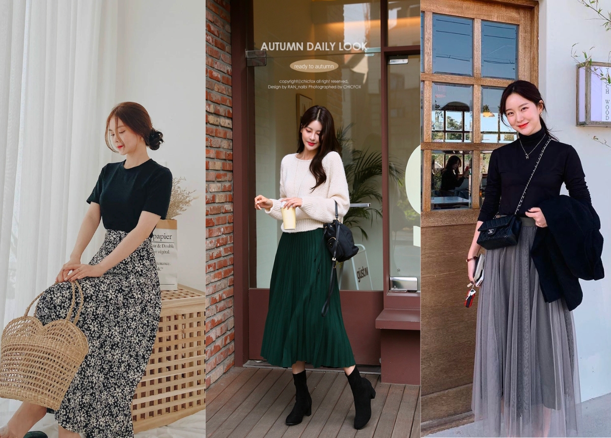 20+ Cách Phối Đồ Với Chân Váy Dài Đi Tiệc Sang Chảnh 4 Phối đồ đi tiệc mùa đông với chân váy dài.