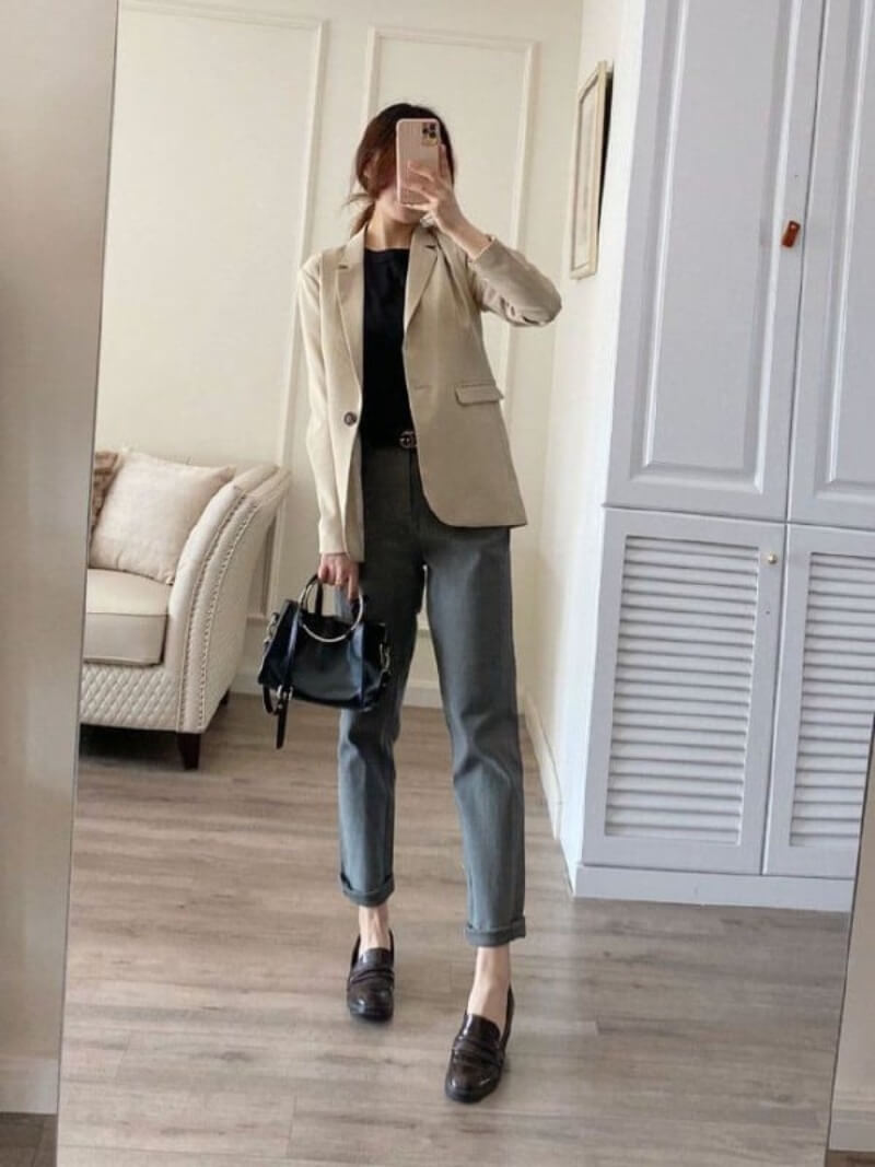 Giày oxford nữ công sở phối cùng quần tây