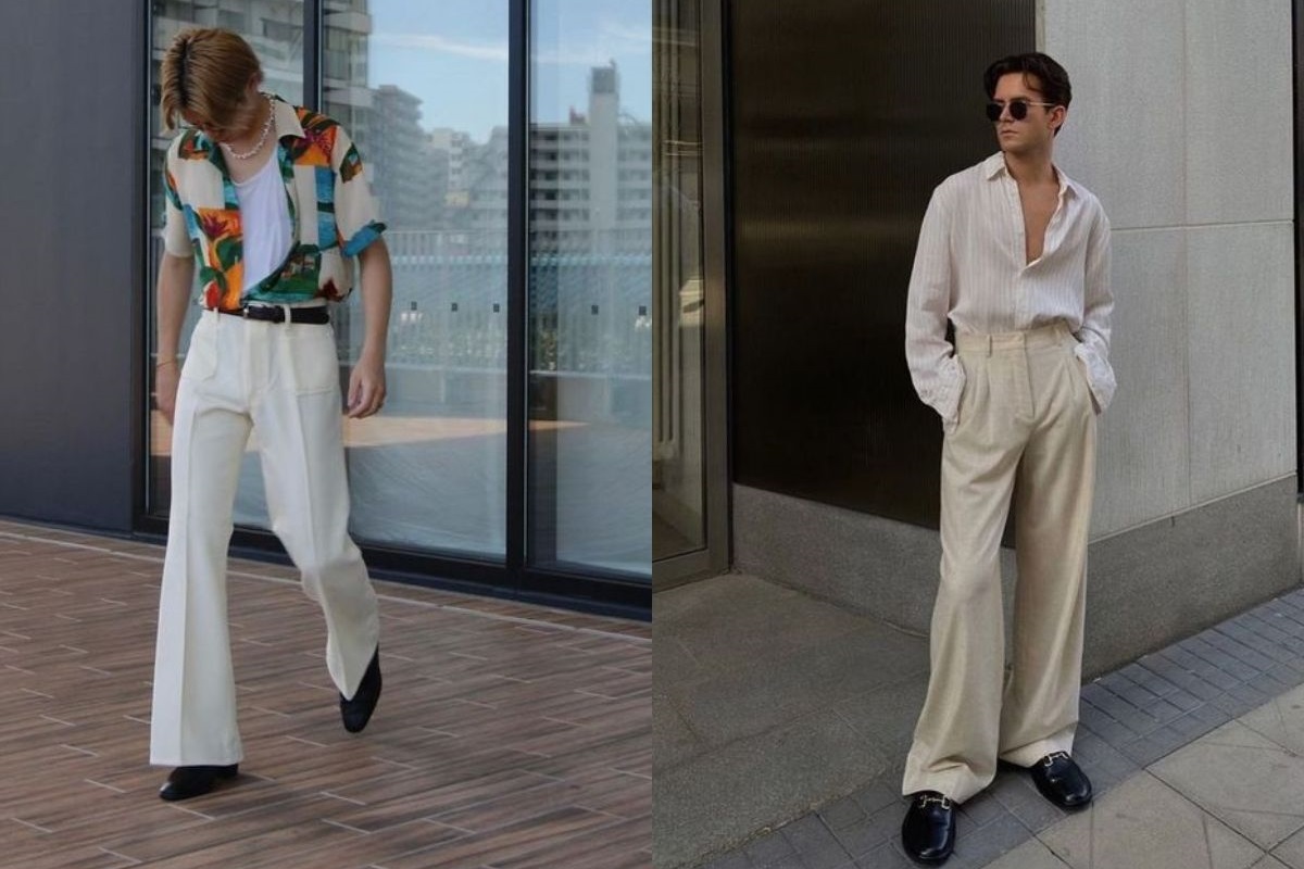 Quần tây ống loe phối với áo gì