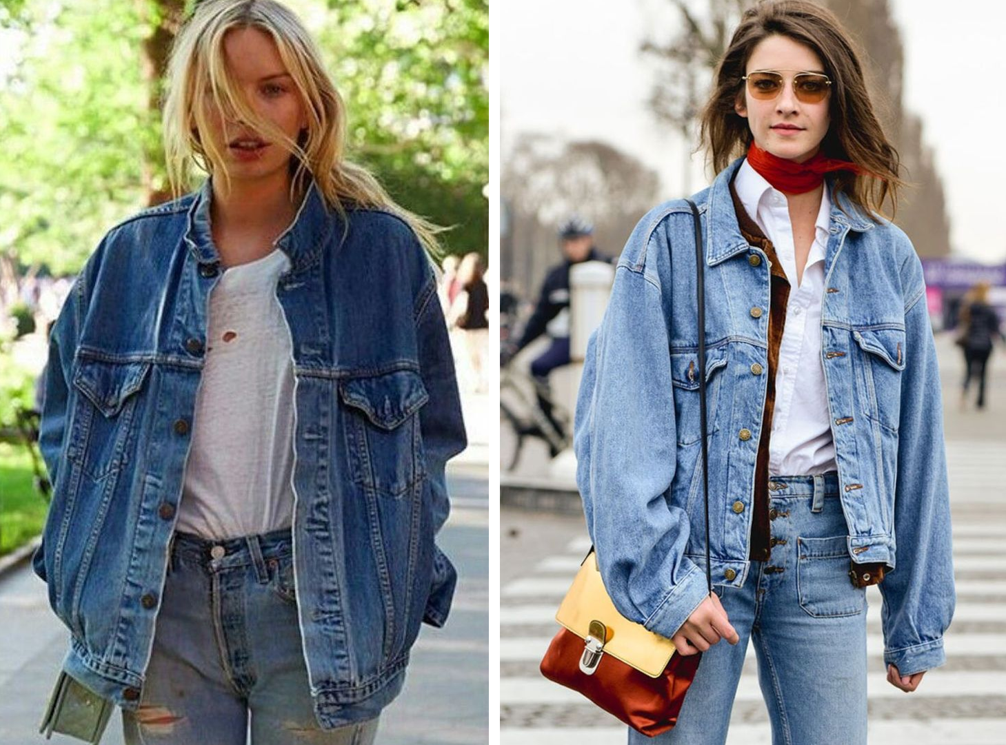 Cách phối áo khoác jean nữ phong cách vintage