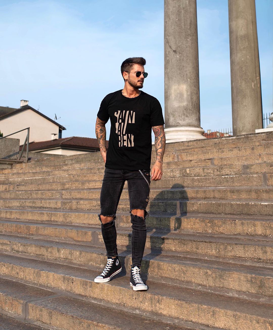 Giày Converse cổ cao nam phối đồ